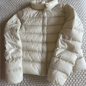 Uniqlo Women's Cream Lightweight Puffer Jacket Cropped XS